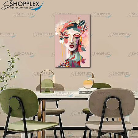 Woman with Flowers in Hair Art Print