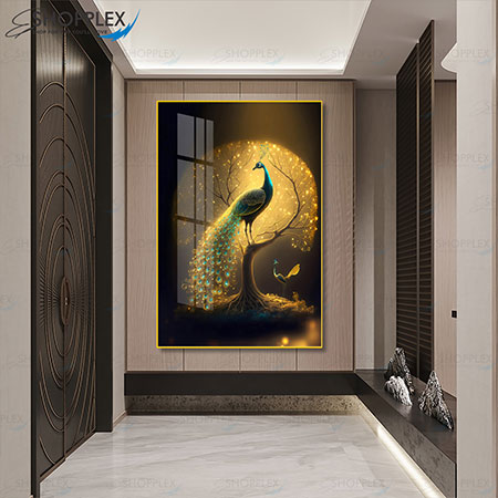 Peacock with 5D diamonds wallart D150