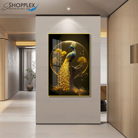 Peacock with 5D diamonds wallart D151