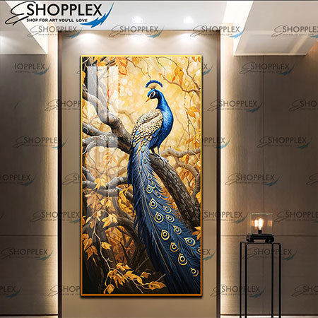 Peacock with 5D diamonds wallart D172