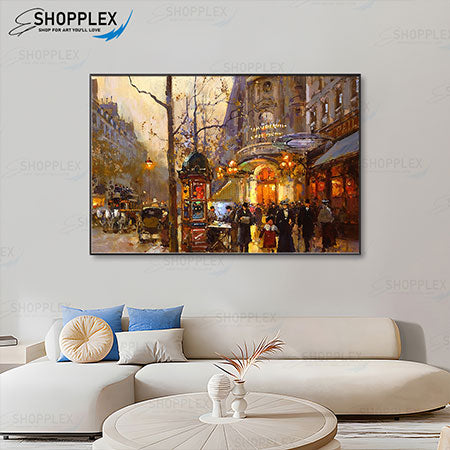 Parisian Street Scene Canvas Art O31