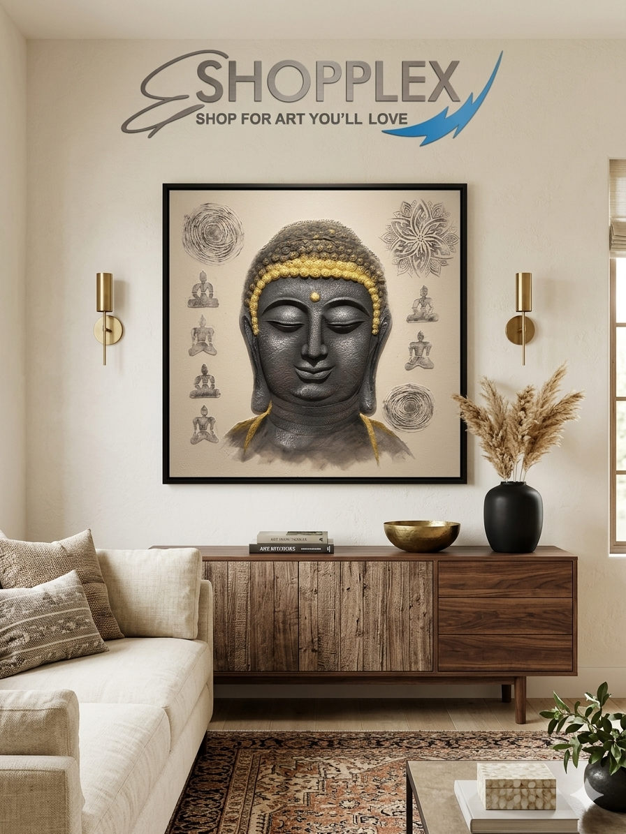 Buddha ji oil painitng Embossed