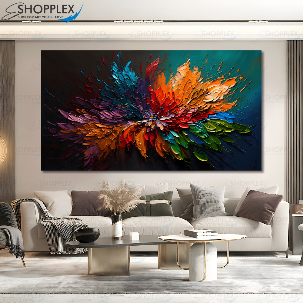 Canvas Abstract Multicolor design Single Piece Art 247