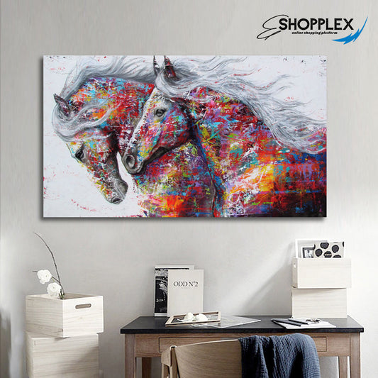 Abstract Horses Design Single Piece Art 70