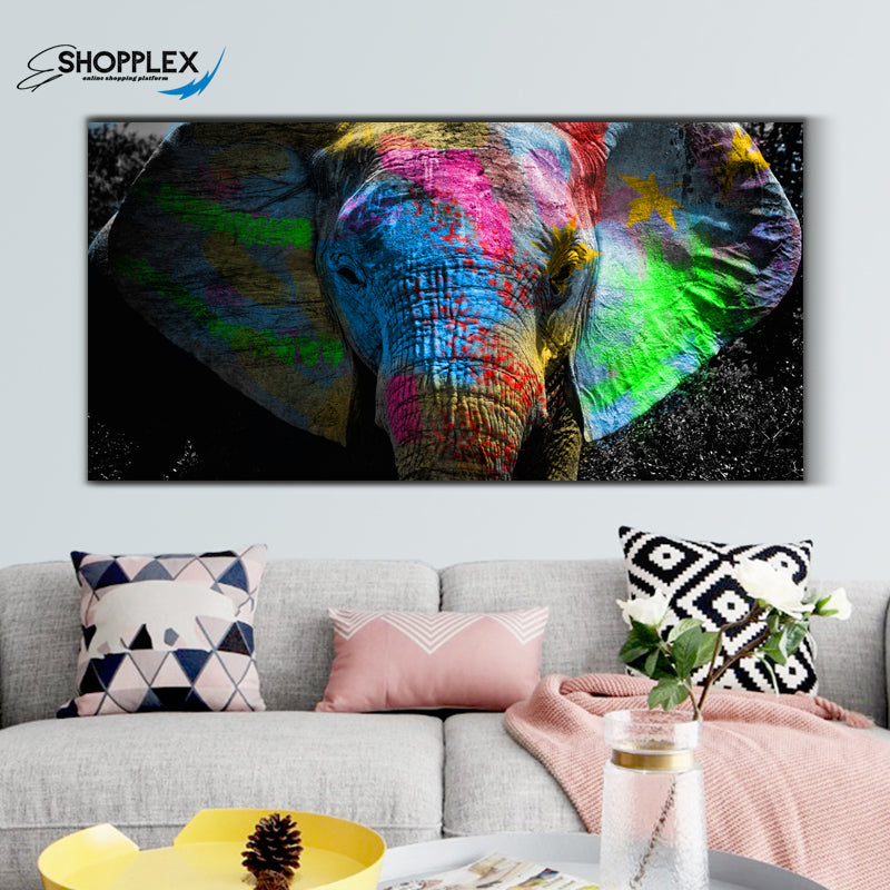 Colorful Elephant Landscape Design Art 108