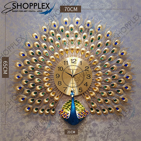 Large Peacock Wall Clock Wall Art CL40