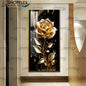 Beautiful Rose on Gold frame with 5D diamonds D159