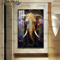 Beautiful Elephant on Gold frame with 5D diamonds D164