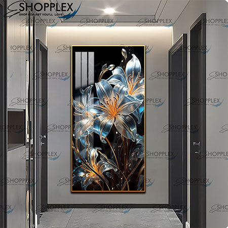 Beautiful Flower on Gold frame with 5D diamonds D171