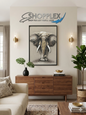 Elephant Oil Painting Embossed