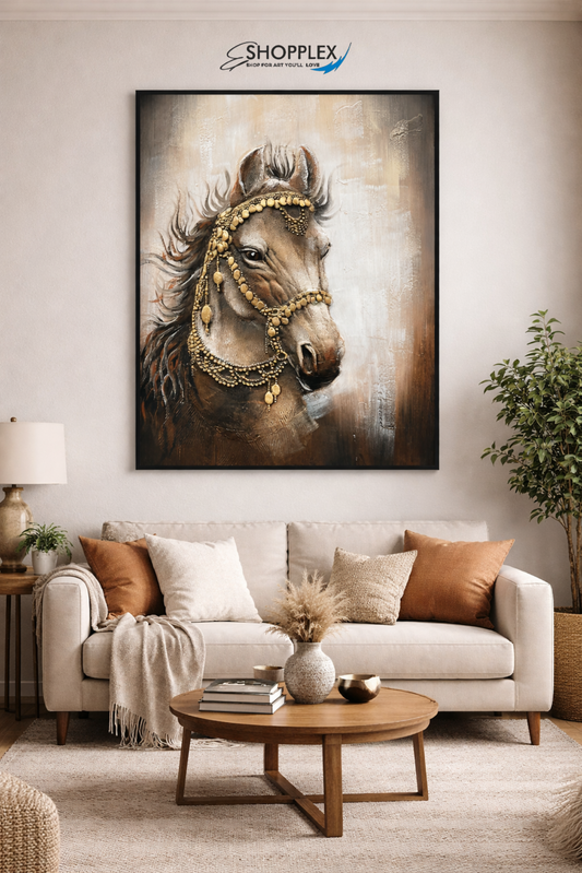 Horse oil Painting Embossed