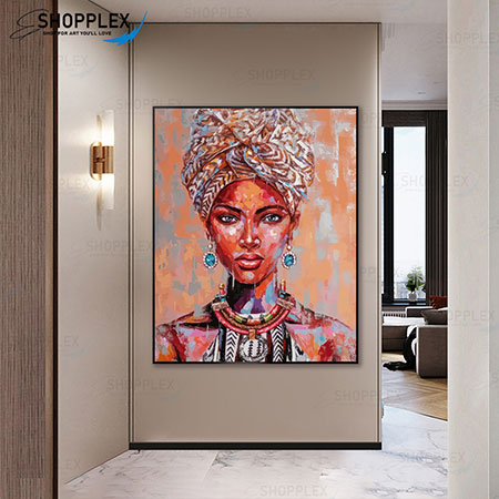 African Lady Abstract Artwork O34