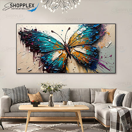 Handmade Butterfly Abstract Knife Painting O36