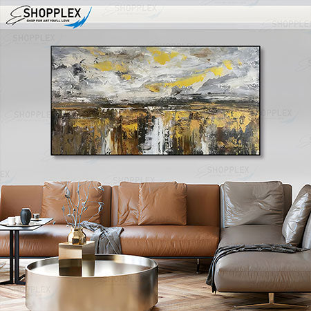 Yellow and Black Acrylic Oil Painting O38