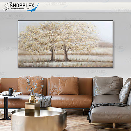 Golden Splendor Tree Canvas Artwork O44