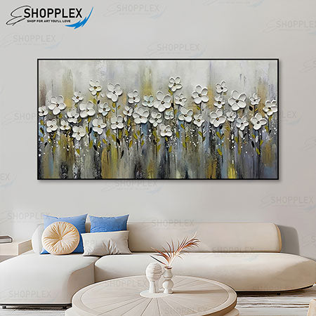 White Bloom Abstract Artwork O46