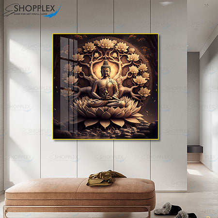 Peaceful Buddha on Lotus Artwork