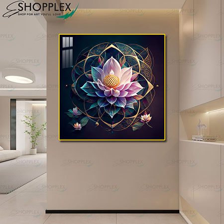 Lotus Flower on Brick Wall Artwork  P218