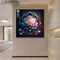 Lotus Flower on Brick Wall Artwork  P218