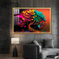 Beautiful Colorful Tree on Gold frame with LED