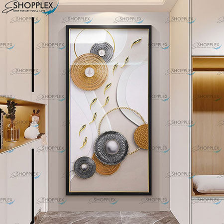 Modern Abstract Wall Art with Metallic Accents