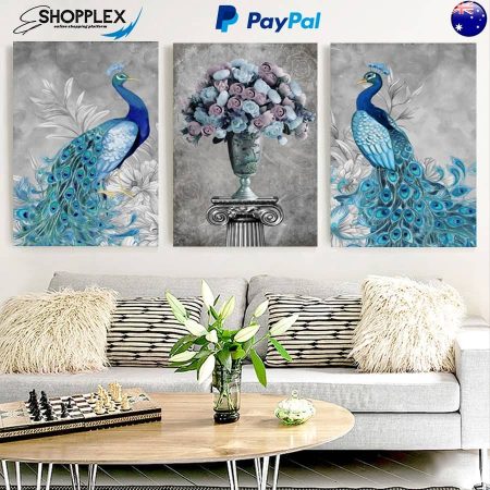 Peacock Flowers 3 piece set Quality canvas for sale Home Decoration Posters