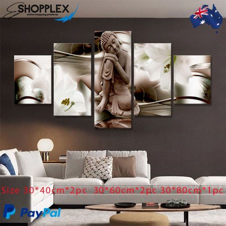 Buddha 5 piece set Quality canvas for sale Home Decoration Posters